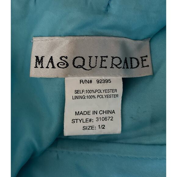 MASQUERADE Womens Size 1/2 Strapless Rhinestone Corset Tulle Prom Maxi Dress - Picture 6 of 7